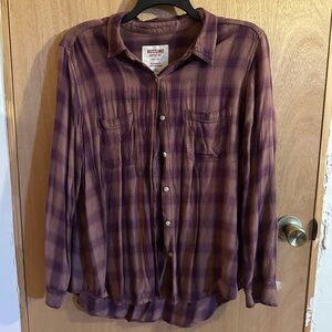 Mossimo Purple Plaid Shirt